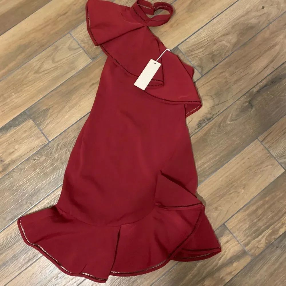 NWT Keepsake the Label one shoulder red dress